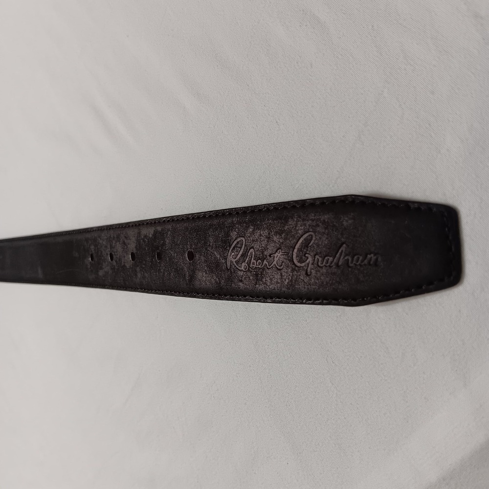 Robert Graham Men's Ripaso Black Genuine Leather Belt‎ Size 42 - Picture 9 of 15
